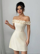 Elenzga Women's Romantic Off-Shoulder Cut Out Waist Midi Dress